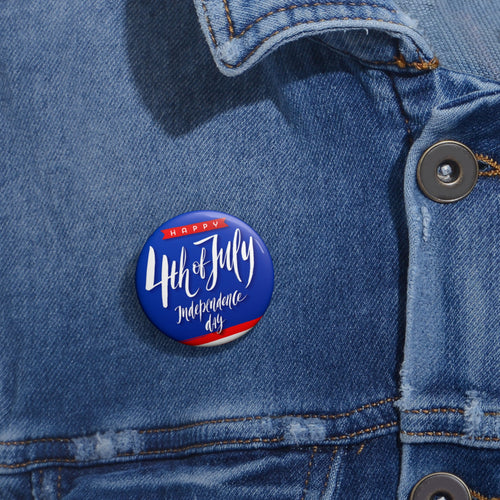 4th of July Independence Day Pin Button — Patriotic Flag Badge